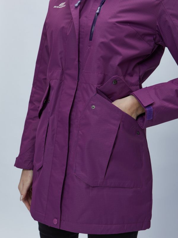 Purple hooded parka for women 551996F